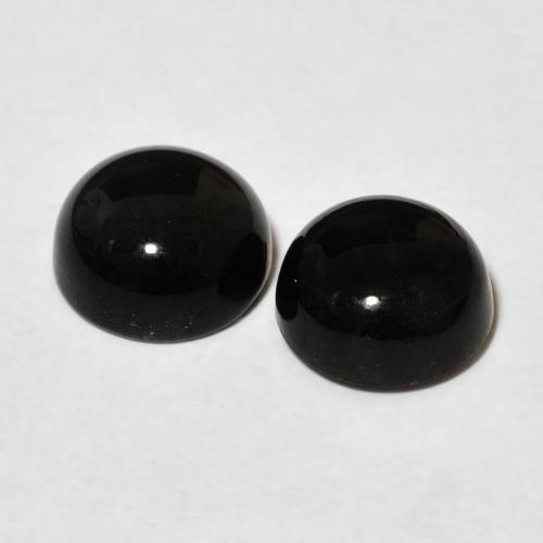 Onyx Gemstones in 7 mm (calibrated) Size for Sale, Onyx Stones in Black Color