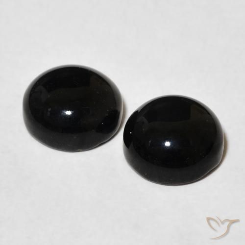 Onyx Gemstones in 7 mm (calibrated) Size for Sale, Onyx Stones in Black Color