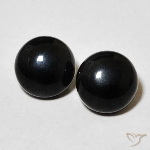 3.07ctw Natural Black Onyx, Round, Opaque