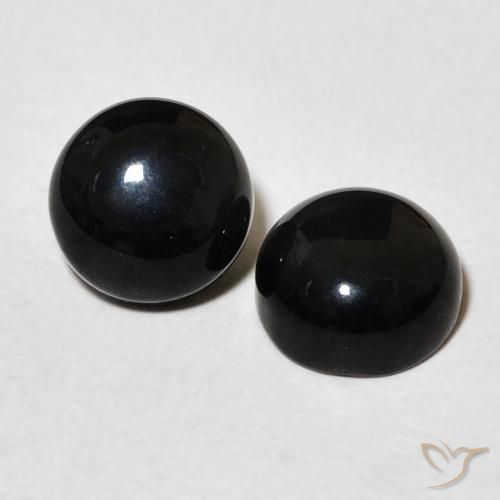 3.07 ctw Black Onyx Stones, Natural Onyx in Round Cabochon Shape for Sale