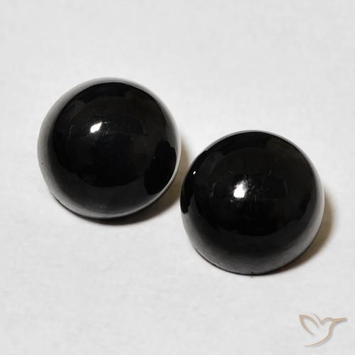 3.14ctw Natural Black Onyx, Round, Opaque