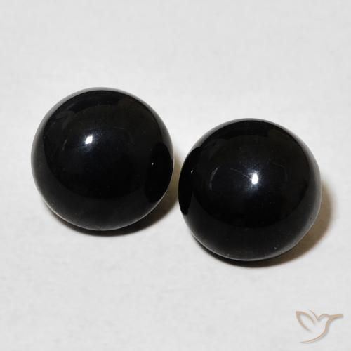 2.90ctw Natural Black Onyx, Round, Opaque