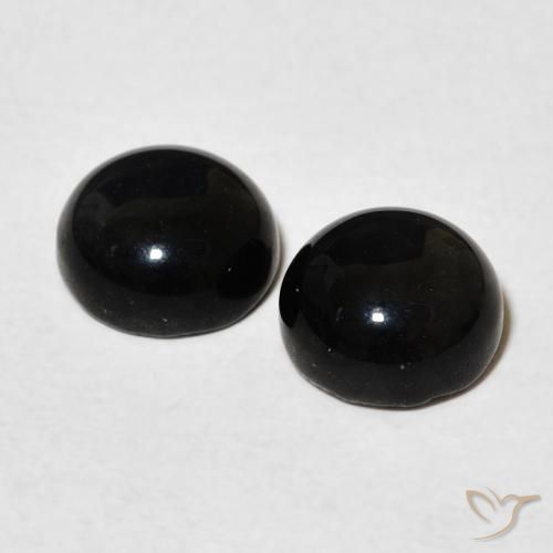 Onyx Gemstones in 7 mm (calibrated) Size for Sale, Onyx Stones in Black Color