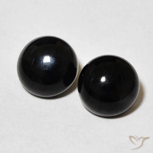 2.89ctw Natural Black Onyx, Round, Opaque