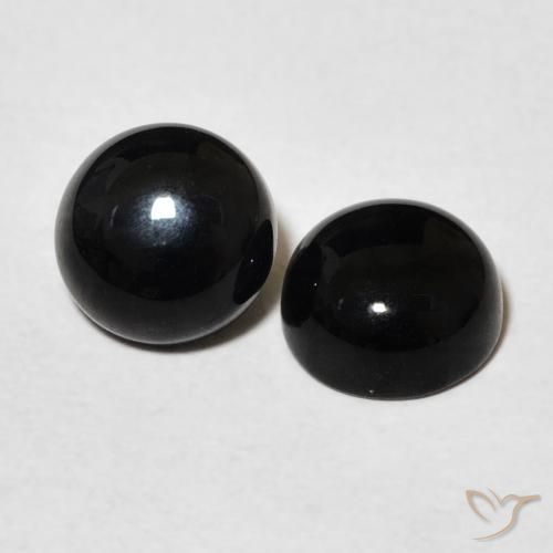 2.89 ctw Black Onyx Stones, Natural Onyx in Round Cabochon Shape for Sale
