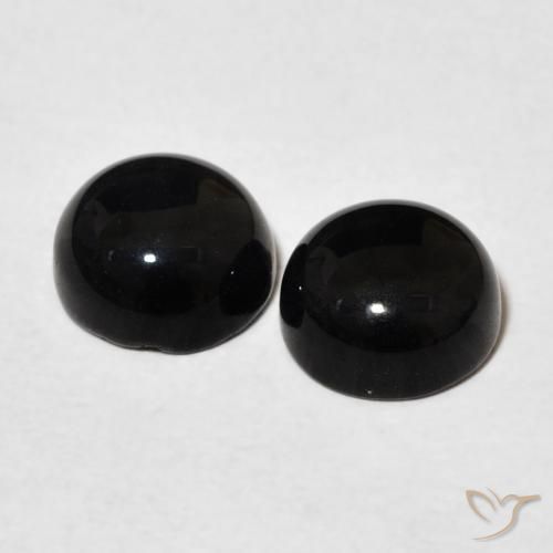 Onyx Gemstones in 7 mm (calibrated) Size for Sale, Onyx Stones in Black Color