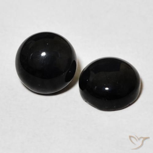 2.78 ctw Black Onyx Stones, Natural Onyx in Round Cabochon Shape for Sale
