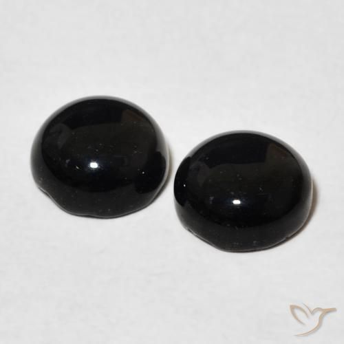 Onyx Gemstones in 7 mm (calibrated) Size for Sale, Onyx Stones in Black Color