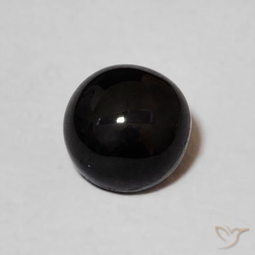 1.03 ct Black Onyx Stone, Natural Onyx in Round Cabochon Shape for Sale