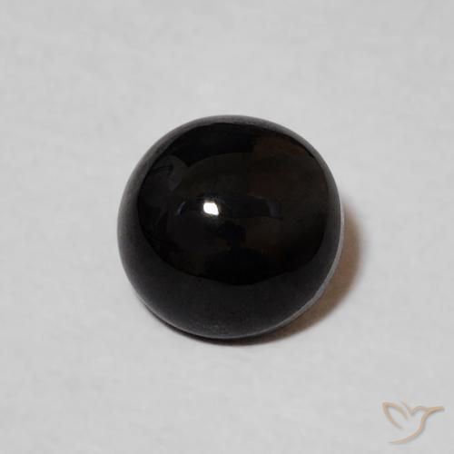 0.85 ct Black Onyx Stone, Natural Onyx in Round Cabochon Shape for Sale