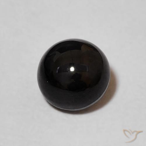 0.99 ct Black Onyx Stone, Natural Onyx in Round Cabochon Shape for Sale