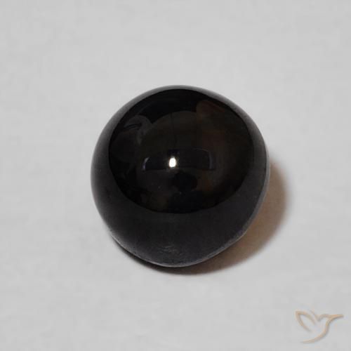1.20 ct Black Onyx Stone, Natural Onyx in Round Cabochon Shape for Sale