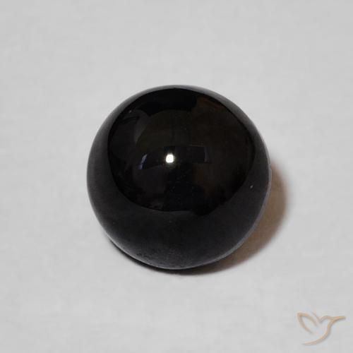 Ónix Negro Cabujón Redondo de 5,6mm de Sri Lanka, peso de 1.23 ct, piedra preciosa natural Teñido en claridad Opaco, Ónix de 1 pieza - Color: Negro, dureza Mohs de 6.5 - 7 Adecuado para joyas de uso diario, Photo A
