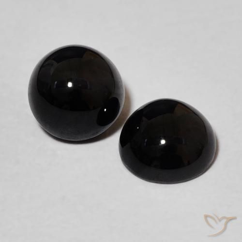 2.05 ctw Black Onyx Stones, Natural Onyx in Round Cabochon Shape for Sale
