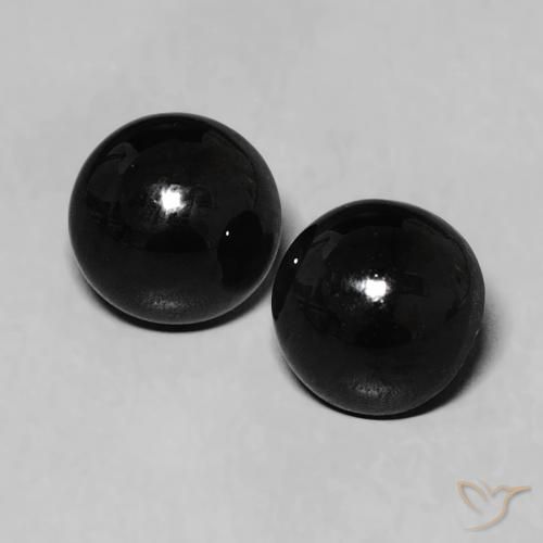 2.24ctw Natural Black Onyx, Round, Opaque