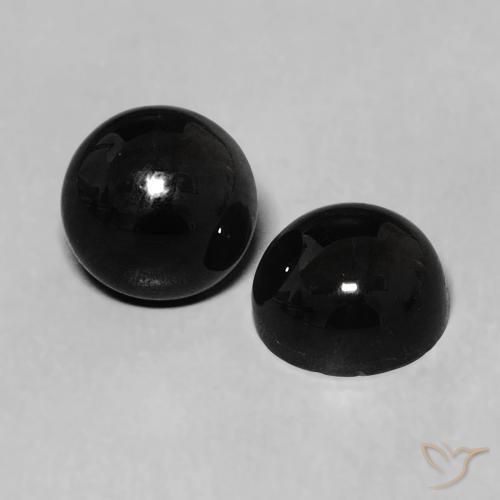 2.24 ctw Black Onyx Stones, Natural Onyx in Round Cabochon Shape for Sale