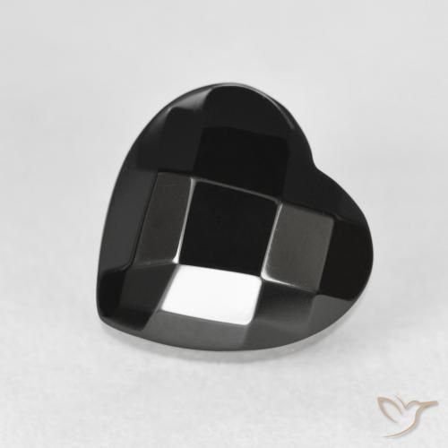 4.40ct Natural Black Onyx, Heart, Opaque