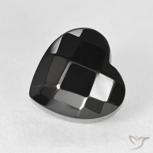 4.36ct Natural Black Onyx, Heart, Opaque