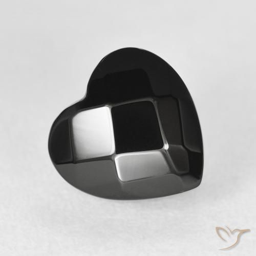 4.36 ct Black Onyx Stone, Natural Onyx in Heart Rose-Cut Shape for Sale