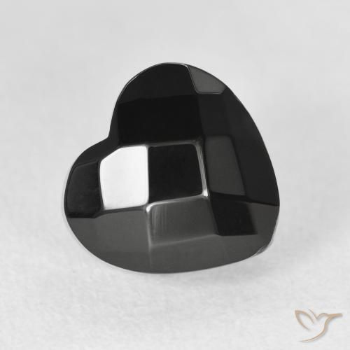4.31 ct Black Onyx Stone, Natural Onyx in Heart Rose-Cut Shape for Sale
