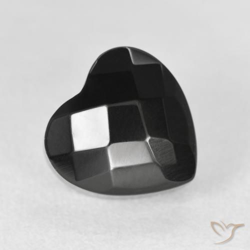 4.46ct Natural Black Onyx, Heart, Opaque