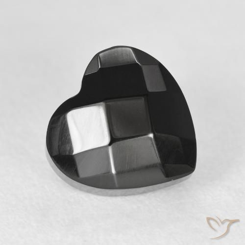 4.12ct Natural Black Onyx, Heart, Opaque