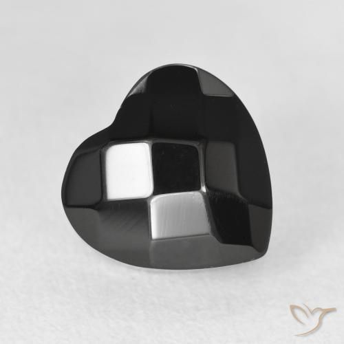 4.14ct Natural Black Onyx, Heart, Opaque