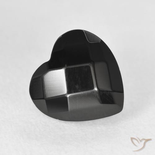 4.19 ct Black Onyx Stone, Natural Onyx in Heart Rose-Cut Shape for Sale