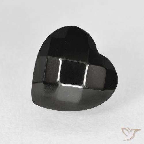 4.20 ct Black Onyx Stone, Natural Onyx in Heart Rose-Cut Shape for Sale