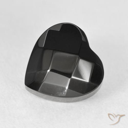 4.33ct Natural Black Onyx, Heart, Opaque