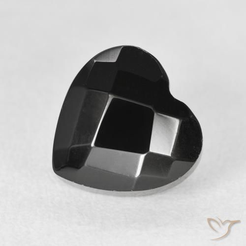 4.19ct Natural Black Onyx, Heart, Opaque, Photo A