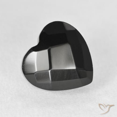 4.19 ct Black Onyx Stone, Natural Onyx in Heart Rose-Cut Shape for Sale