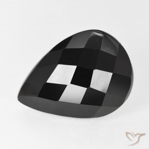 9.97ct Natural Black Onyx, Pear Shape, Opaque