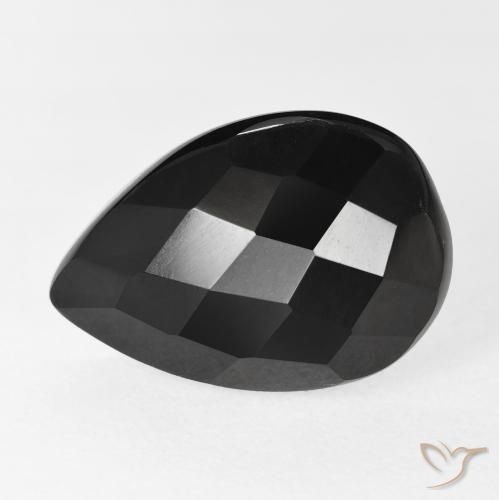 8.80ct Natural Black Onyx, Pear Shape, Opaque