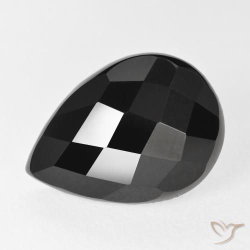 10.04ct Natural Black Onyx, Pear Shape, Opaque