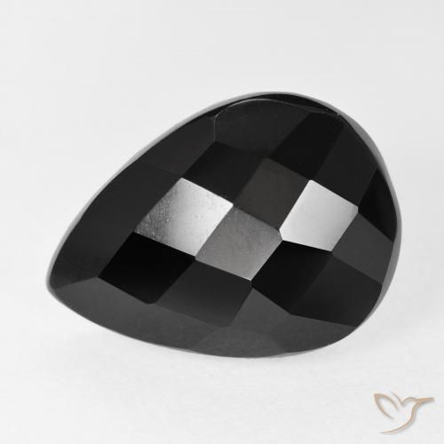 9.80ct Natural Black Onyx, Pear Shape, Opaque