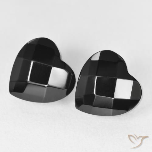 8.50ctw Natural Black Onyx, Heart, Opaque
