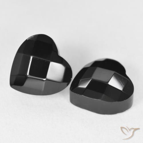 8.50 ctw Black Onyx Stones, Natural Onyx in Heart Rose-Cut Shape for Sale