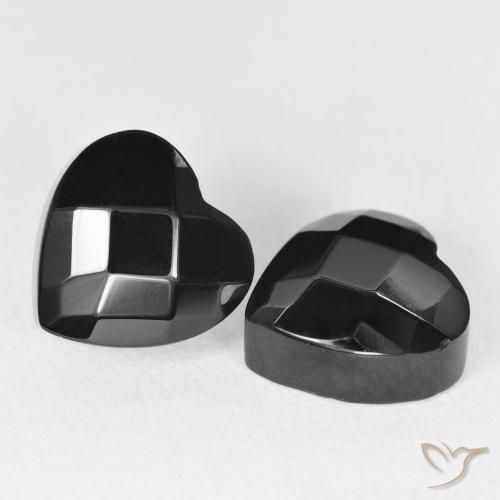 8.67 ctw Black Onyx Stones, Natural Onyx in Heart Rose-Cut Shape for Sale