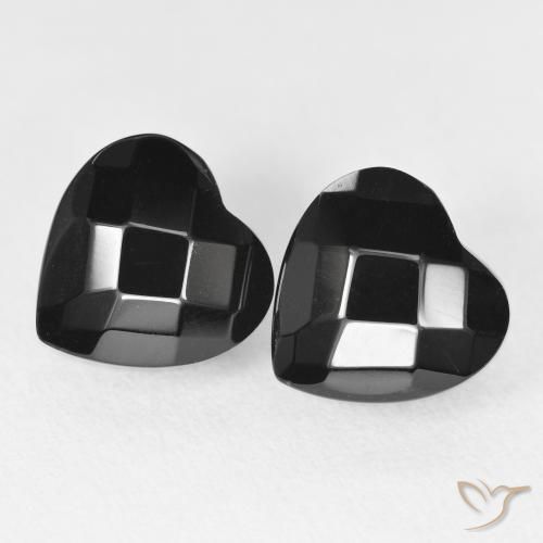 8.89ctw Natural Black Onyx, Heart, Opaque