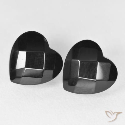8.42ctw Natural Black Onyx, Heart, Opaque