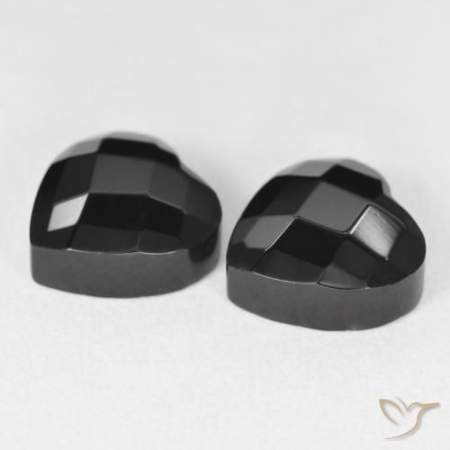 Onyx Gemstones in 10.5 x 10.4 mm Size for Sale, Onyx Stones in Black Color