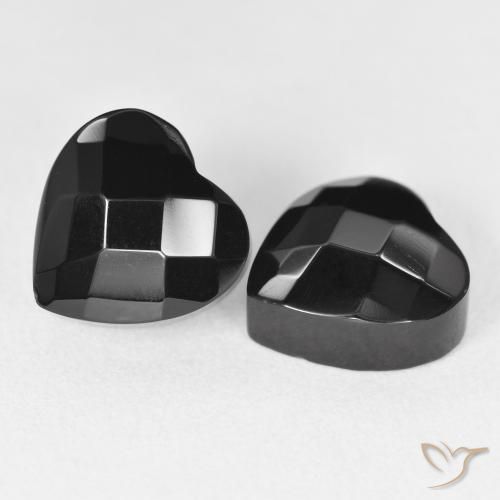 8.82 ctw Black Onyx Stones, Natural Onyx in Heart Rose-Cut Shape for Sale