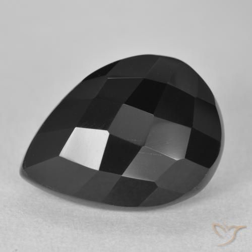9.20ct Natural Black Onyx, Pear Shape, Opaque