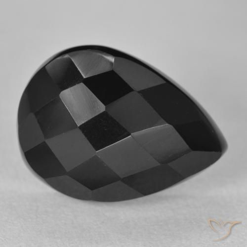 10.11ct Natural Black Onyx, Pear Shape, Opaque