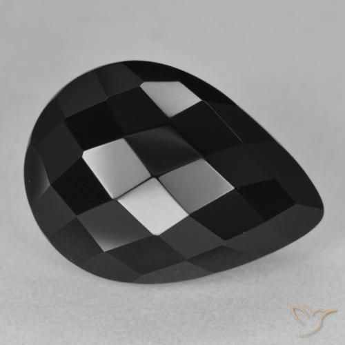 11.60ct Natural Black Onyx, Pear Shape, Opaque