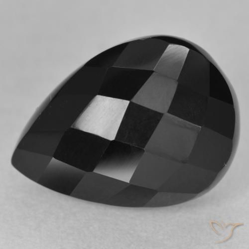 10.10ct Natural Black Onyx, Pear Shape, Opaque