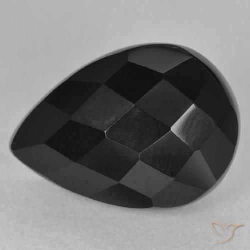 9.82ct Natural Black Onyx, Pear Shape, Opaque