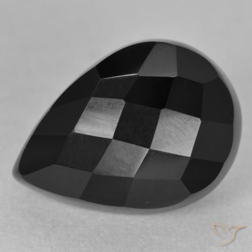 10.05ct Natural Black Onyx, Pear Shape, Opaque