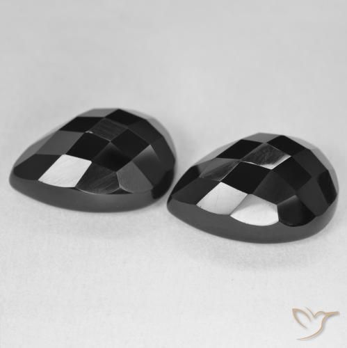 Onyx Gemstones in 18 x 13 mm (calibrated) Size for Sale, Onyx Stones in Black Color
